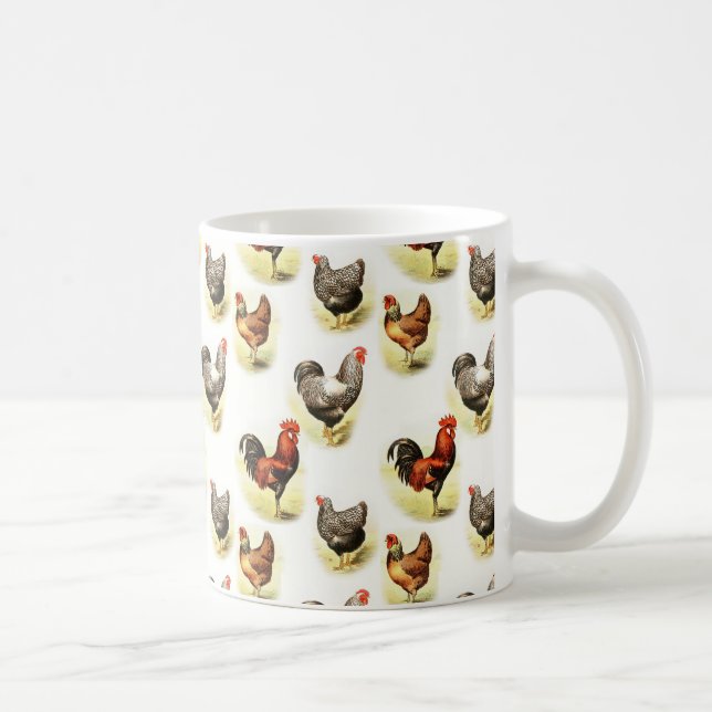 Landhühnermuster Tasse (Rechts)