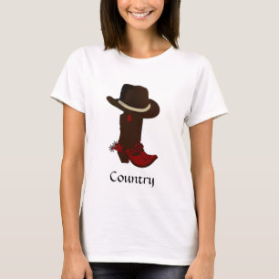Landhut & braune Stiefel T-Shirt