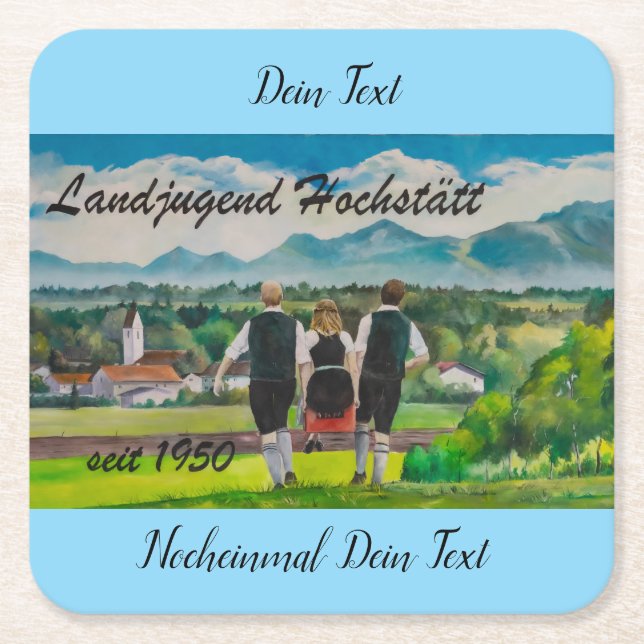 Landjugendfest Rechteckiger Pappuntersetzer (Vorderseite)