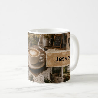 Landkaffee-Szene-Skizzenbuch-Collage Benutzerdefin Kaffeetasse