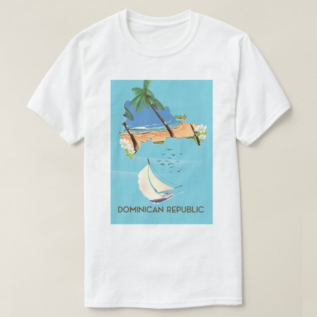 Landkarte der Dominikanischen Republik T-Shirt (Design vorne)