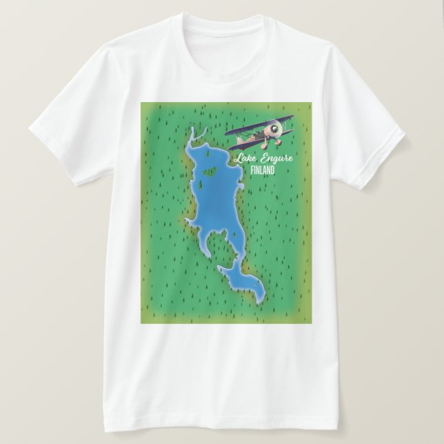 Landkarte des Enginer Sees Finnland T-Shirt (Design vorne)