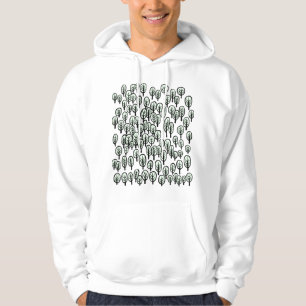 Landkarte für Wälder - blassgrüne Bäume Hoodie