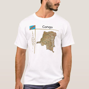 Landkarte Kongo-Kinshasa + Flagge + T - Shirt