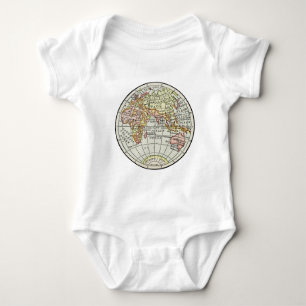 Landkarte Ost-Hemisphäre Globe Travel Art Baby Strampler