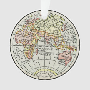 Landkarte Ost-Hemisphäre Globe Travel Art Ornament