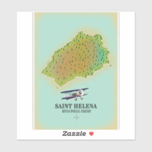 Landkarte Saint Helena British Overseas Territory Aufkleber