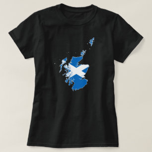 Landkarte Schottland und Nationalflagge Schottland T-Shirt