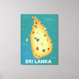 Landkarte Sri Lankas Leinwanddruck