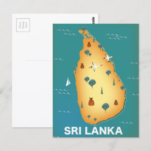Landkarte Sri Lankas Postkarte
