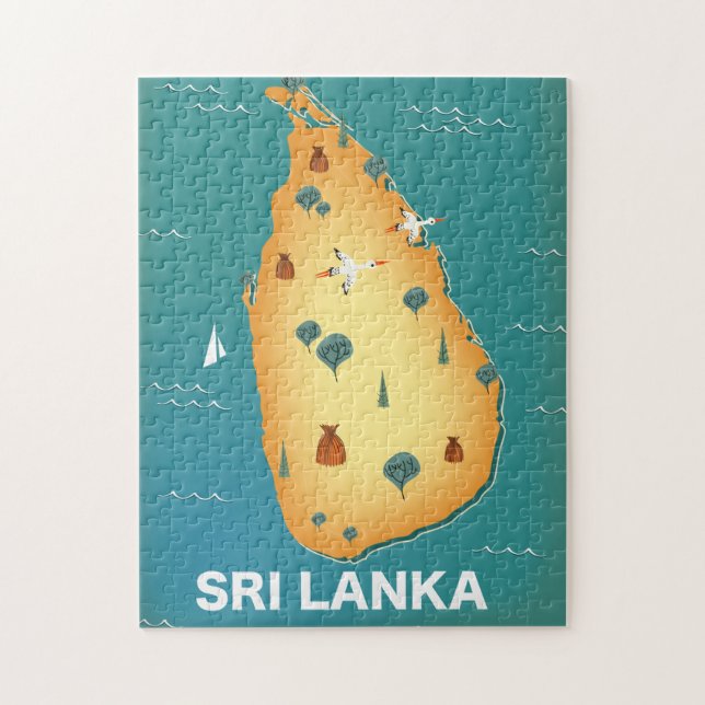 Landkarte Sri Lankas Puzzle (Vertikal)