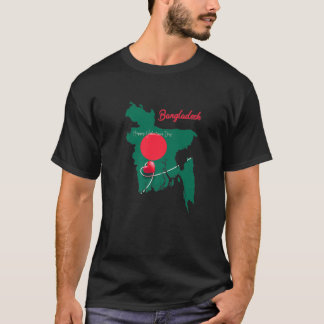 Landkarte von Bangladesch, Happy Valentine's Day,  T-Shirt