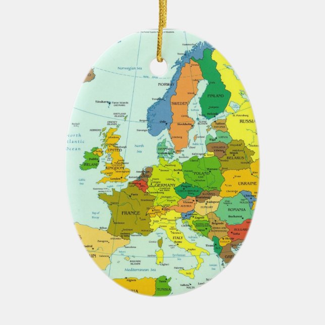 Landkarte von Colorfull Europe Keramikornament (Vorne)