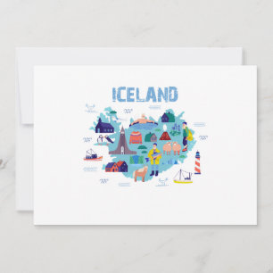 Landkarte von Island Einladung