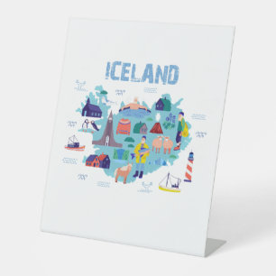 Landkarte von Island Sockelschild