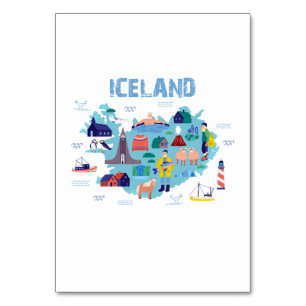 Landkarte von Island Tischnummer