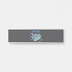 Landkarte von Island Türschild