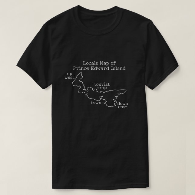 Landkarte von Prince Edward Island T-Shirt (Design vorne)
