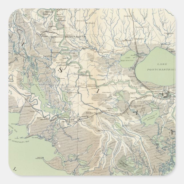 Landkarte XXI Quadratischer Aufkleber (Vorderseite)