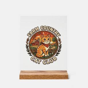 Landkatze Katze Katzenliebhaber Geschenk - Landkat Acrylschild