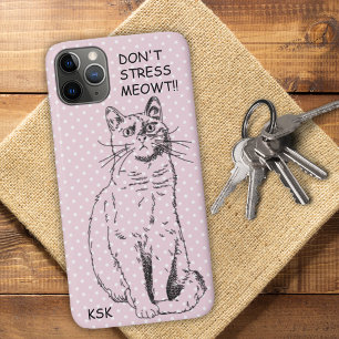 Landkatze Stress mich nicht MEOWT Rosa Punkte Case-Mate iPhone Hülle