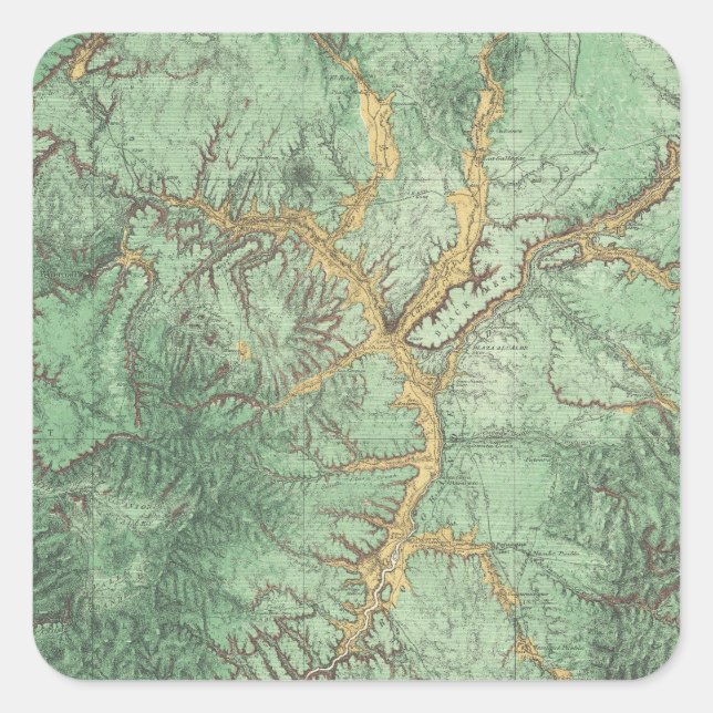 Landklassifikationskarte von New Mexico 2 Quadratischer Aufkleber (Vorderseite)