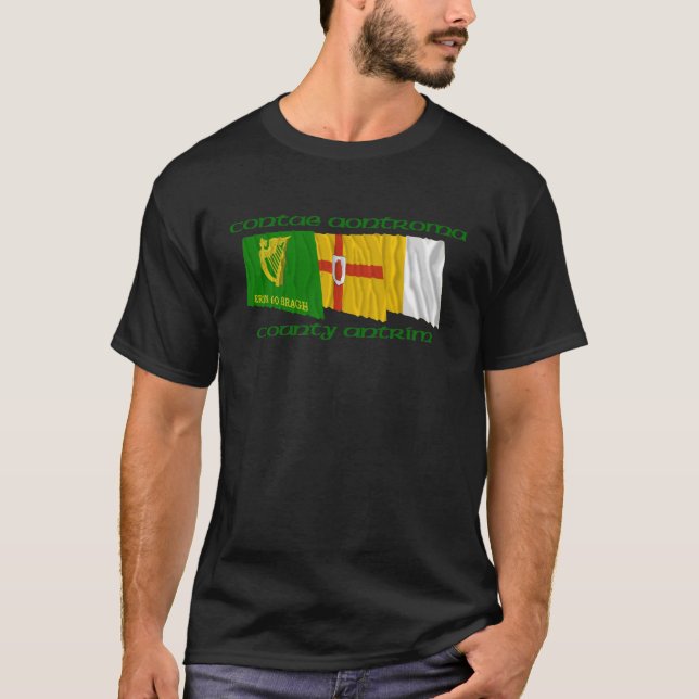 Landkreis-Antrim-Flaggen T-Shirt (Vorderseite)