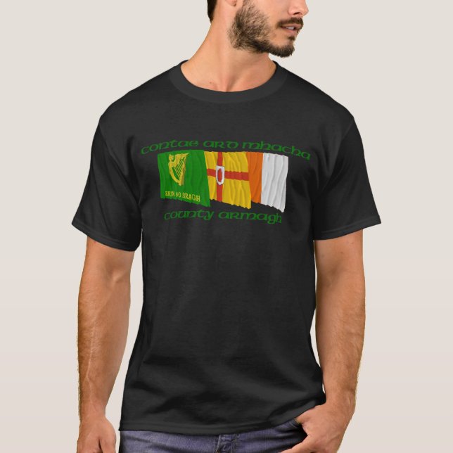Landkreis-Armagh-Flaggen T-Shirt (Vorderseite)