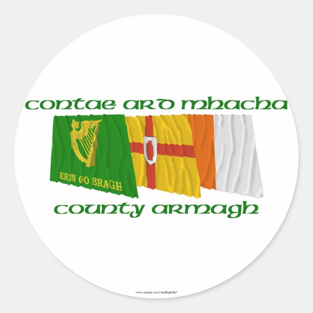 Landkreis Armagh Flags Runder Aufkleber (Vorderseite)