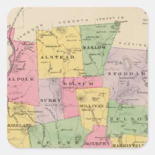 Landkreis Cheshire, NH Quadratischer Aufkleber