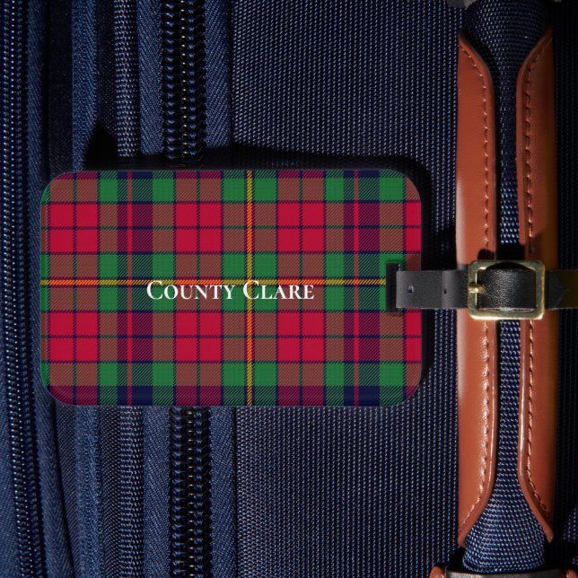 Landkreis Clare Tartan Gepäckanhänger (Vorderseite Insitu 4)