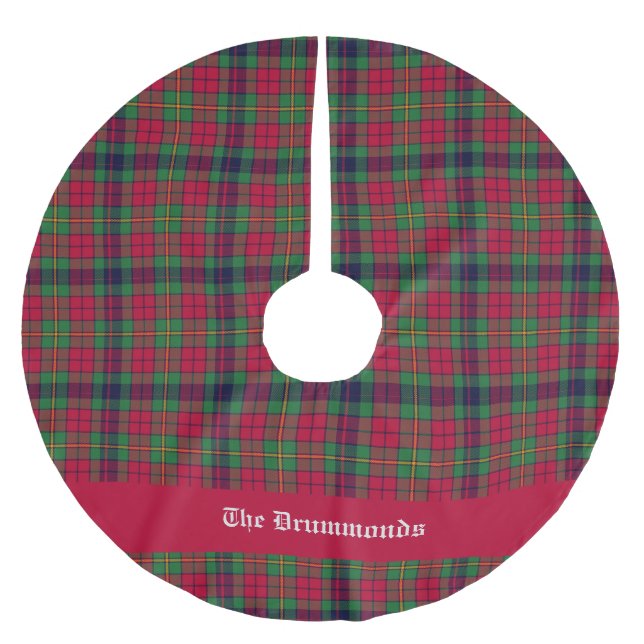Landkreis Clare Tartan individuell anpassbar Polyester Weihnachtsbaumdecke (Vorderseite)