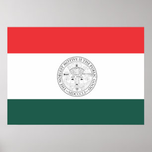 Landkreis der Flagge von San Diego Poster