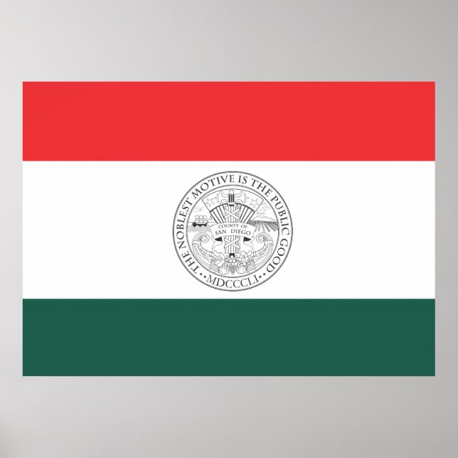Landkreis der Flagge von San Diego Poster (Vorne)