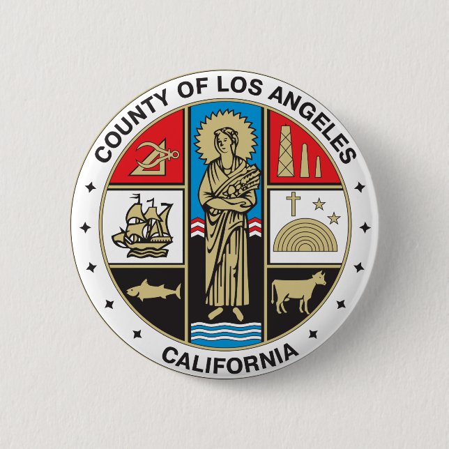 Landkreis des Siegels Los Angeles Button (Vorderseite)