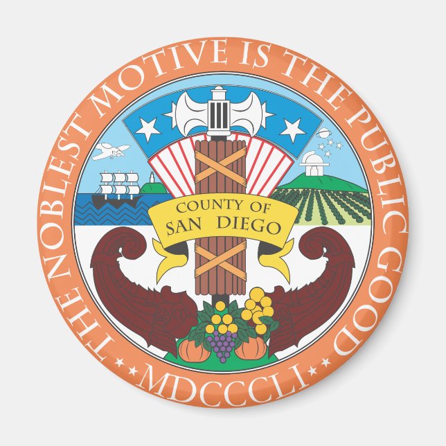 Landkreis des Siegels San Diego Magnet (Vorne)