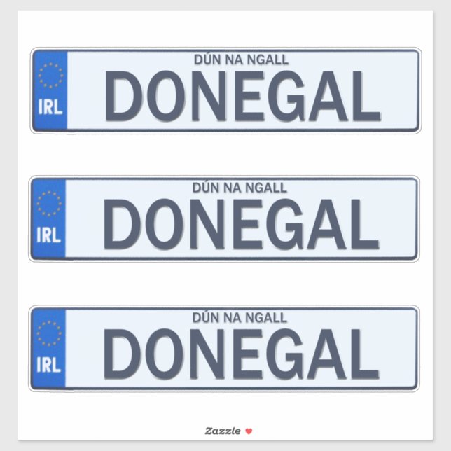 Landkreis Donegal Irish Reg Plate Decal Stickers x Aufkleber (Blatt)