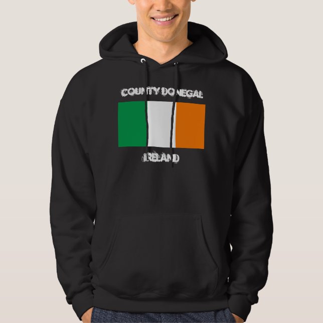 Landkreis Donegal, Irland mit irischer Flagge Hoodie (Vorderseite)