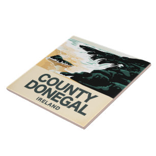 Landkreis Donegal Seaside Reiseplakat Fliese