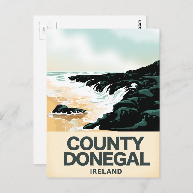Landkreis Donegal Seaside Reiseplakat Postkarte (Vorne/Hinten)