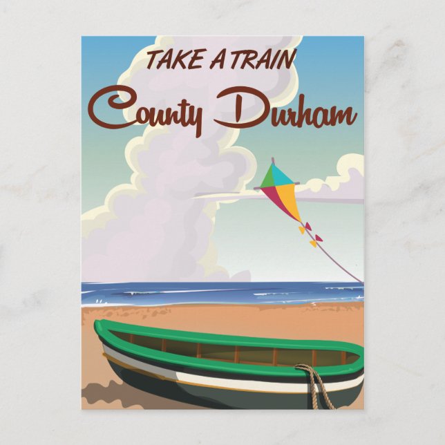 Landkreis Durham Train Reiseplakat Postkarte (Vorderseite)