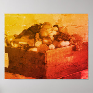 Landkreis Fair Blue Ribbon Frucht in Sepia Vintag Poster