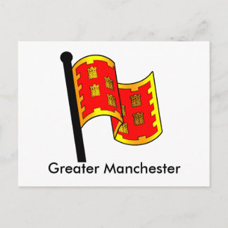 Landkreis Flag Greater Manchester Postkarte