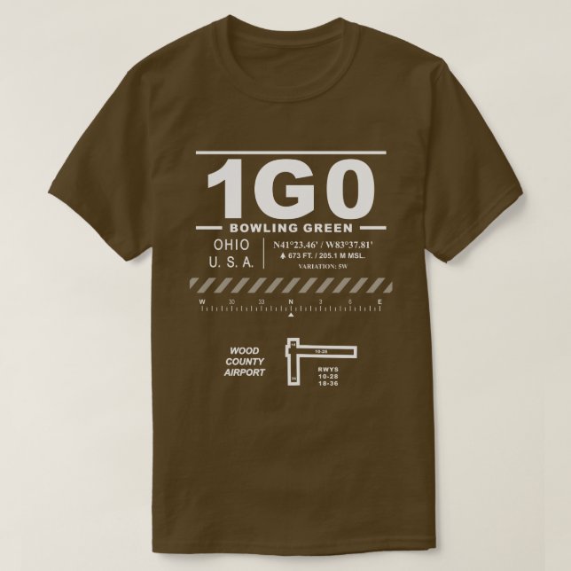 Landkreis Flughafen Holz 1G0 T - Shirt (Design vorne)