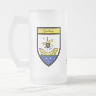 Landkreis-Galwaykarten-u. -Wappen-Tassen Mattglas Bierglas