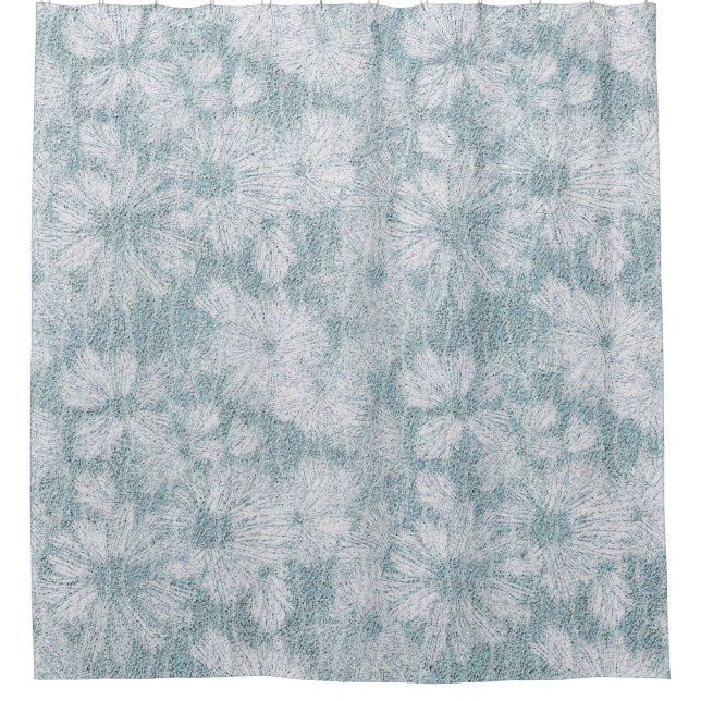 Landkreis Hütte Velvety Blue Daisy Duschvorhang (Vorderseite)