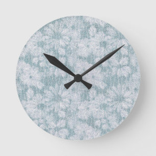 Landkreis Hütte Velvety Blue Daisy Runde Wanduhr