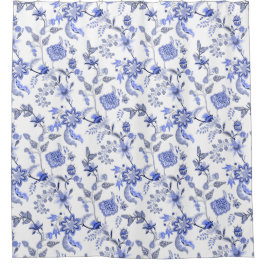 Landkreis in Blau und Weiß Duschvorhang