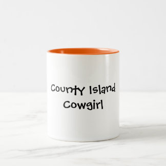 Landkreis-Insel-Cowgirl Zweifarbige Tasse