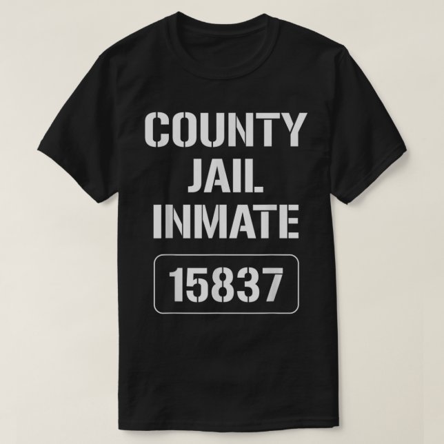 Landkreis Jail Orange Inmate Halloween-Kostüm T-Shirt (Design vorne)